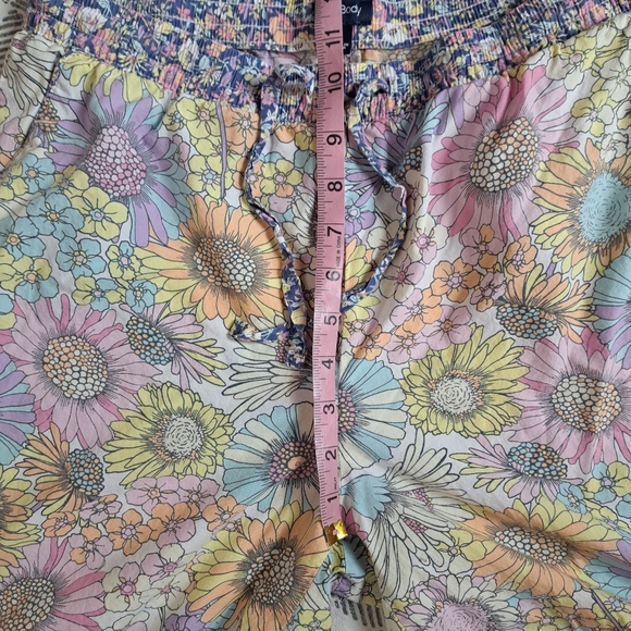 Gap Cotton Poplin Floral PJ Lounge Set Long Sleeve Button Down Drawstring Pant S - Picture 13 of 16